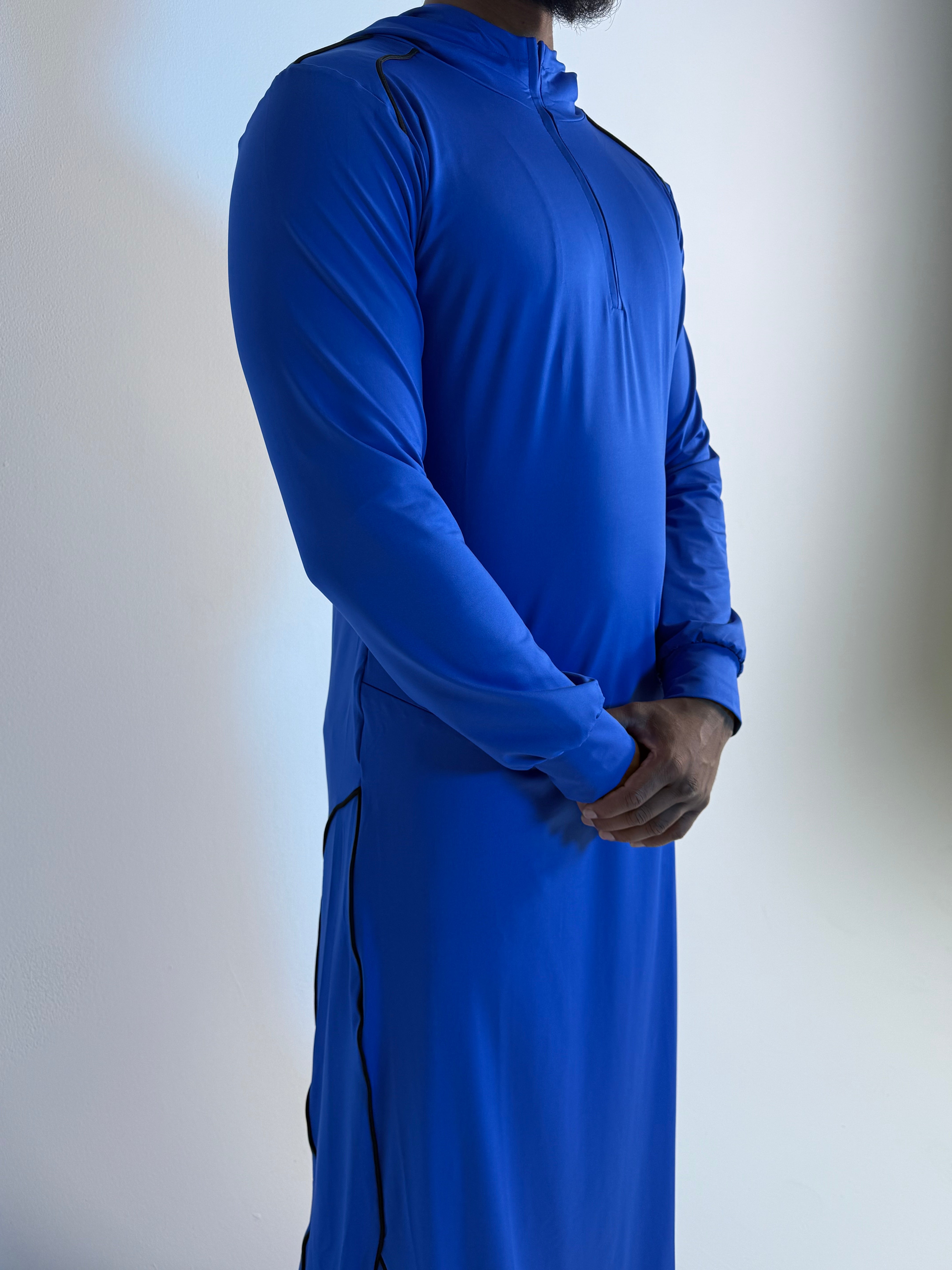 Faith-Fit Thobe Royal Blue Hooded