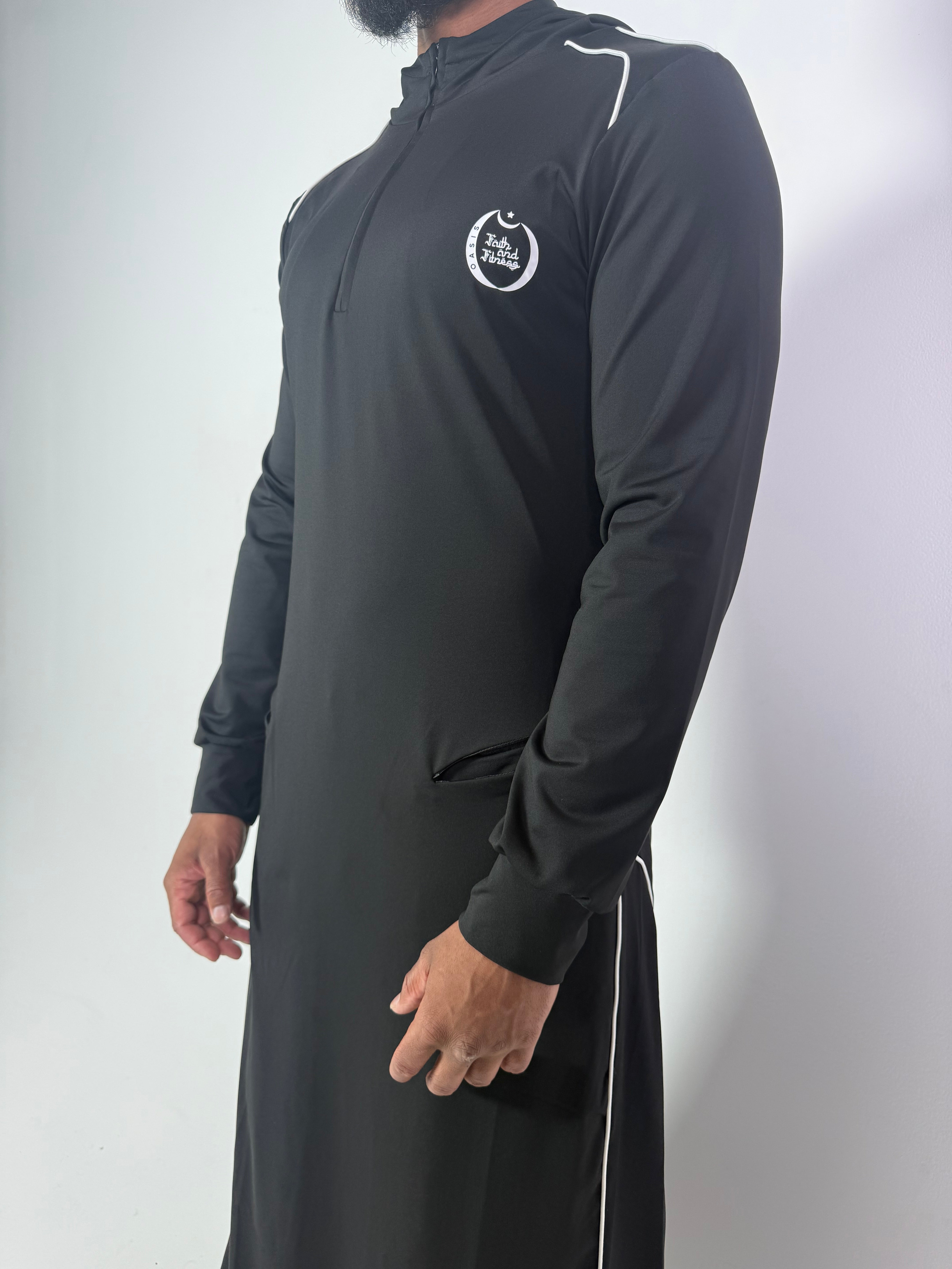 Faith-Fit Black Thobe Hooded