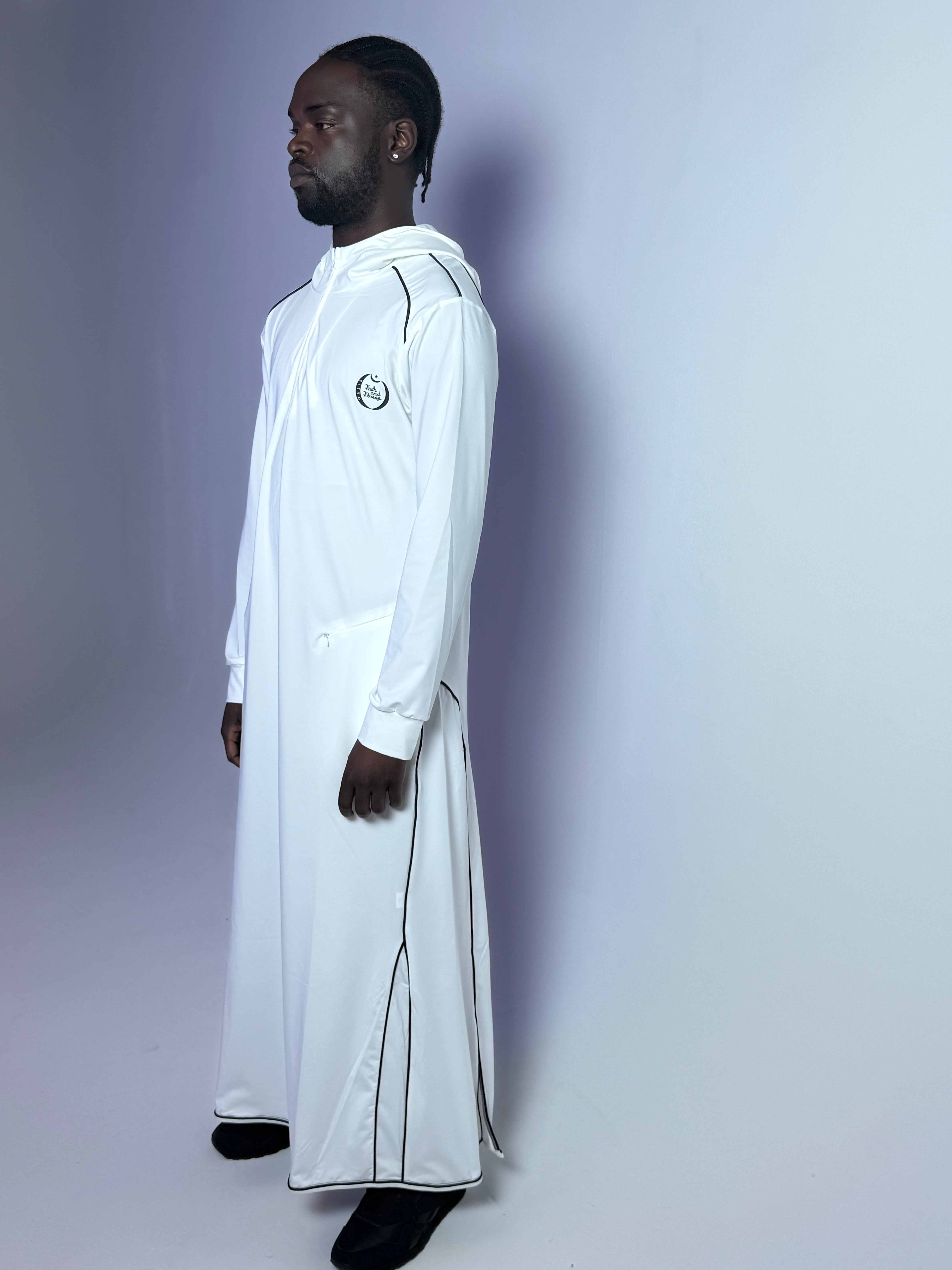 Faith Fit Thobe Artic White Hooded