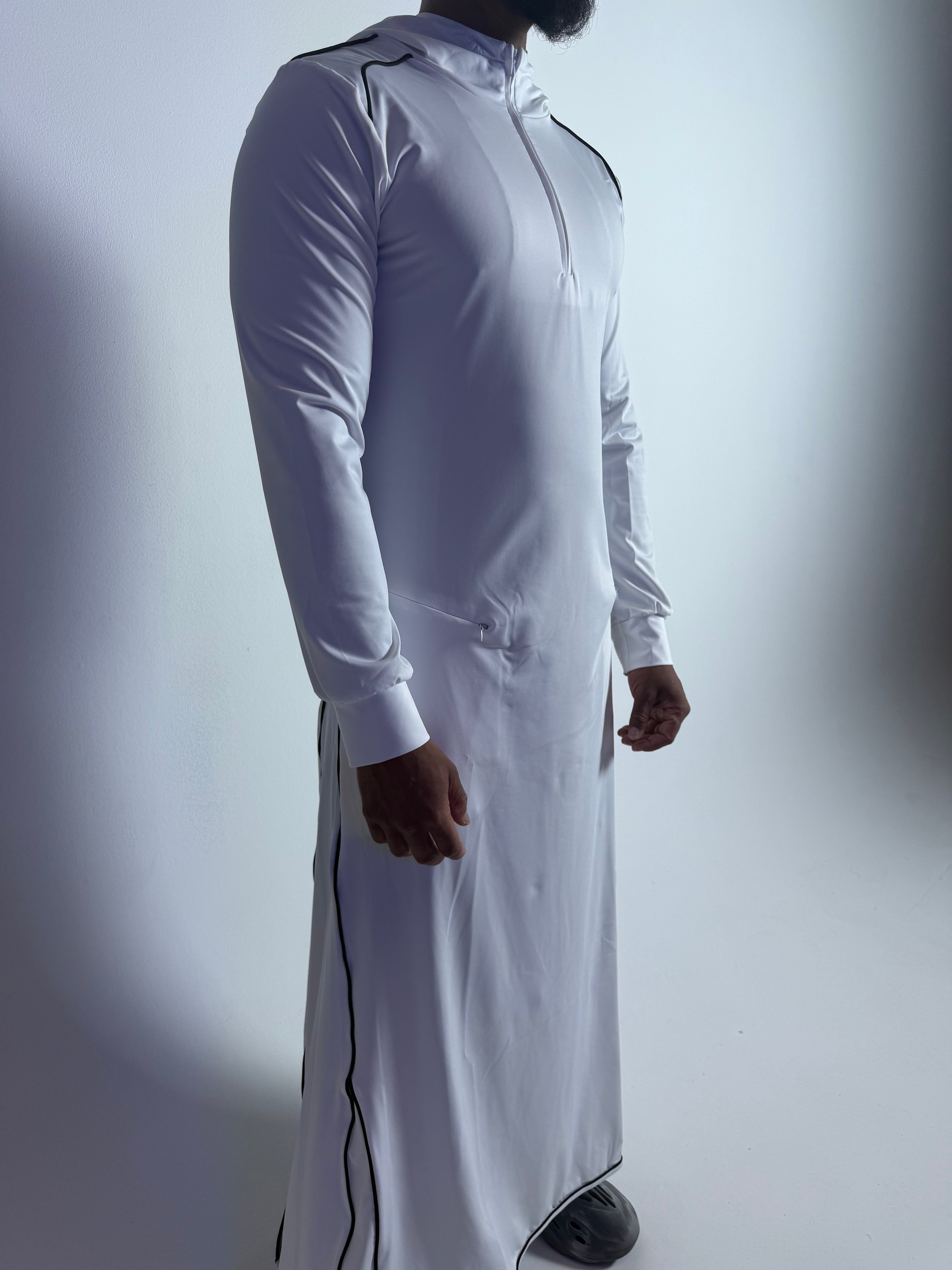 Faith Fit Thobe Artic White Hooded